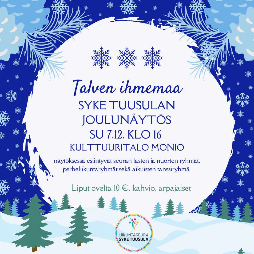 Joulunäytös su 7.12. klo 16 Moniolla