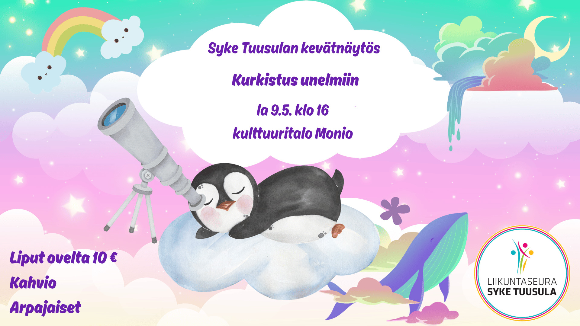 Kevätnäytös la 9.5. klo 16 Moniolla